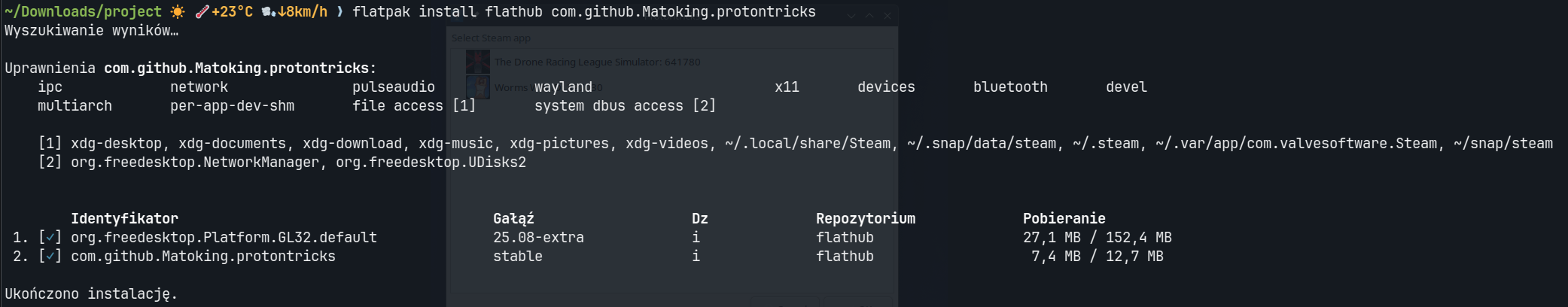 Instalacja ProtonTricks
